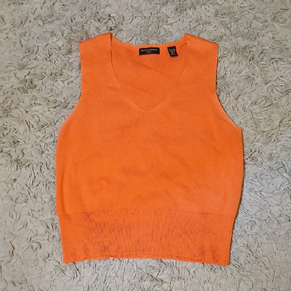 Valerie Stevens Peach/Coral Silk Tank Top